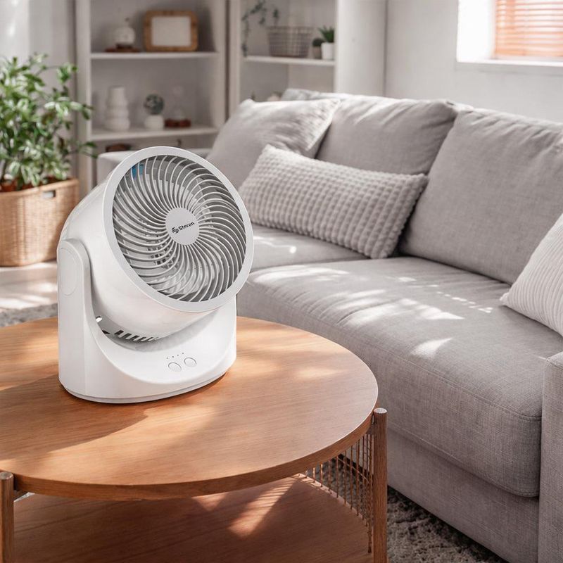 Ventilador de Escritorio de 3 Velocidades con Luz LED Color Blanco