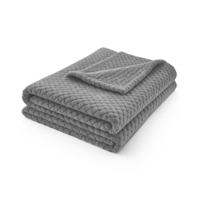 Throw Decorativo de 127 x 152 cm con Textura Suave Gris Obscuro