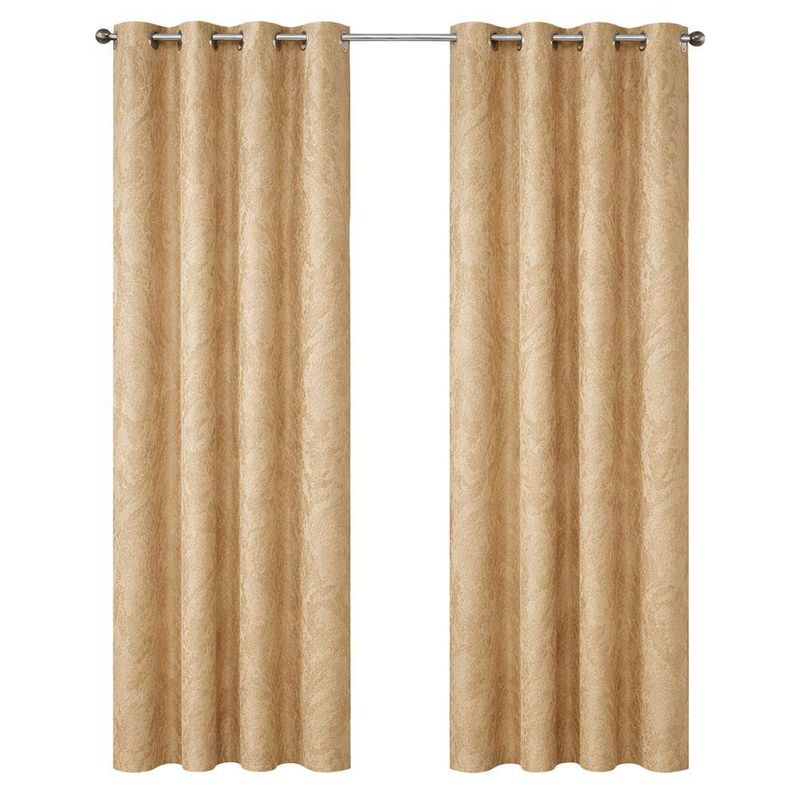 Cortina Black Out con Ojales de Metal 137 x 228 Cm Color Dorado