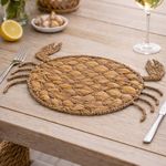 Individual Decorativo de 47 cm Diseño Cangrejo Tejido Natural