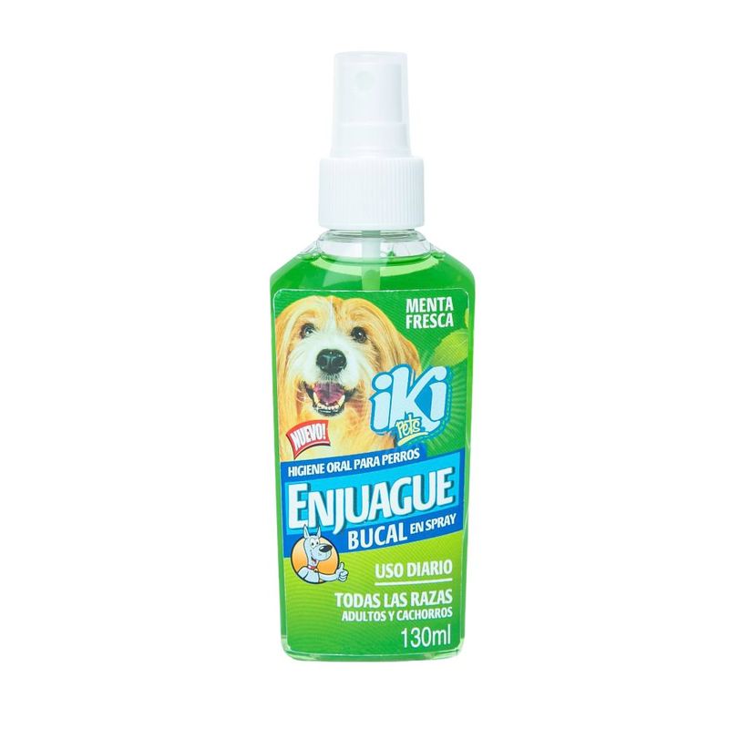 Enjuague Bucal en Spray Iki Pets para Perros Menta Fresca de 130 ml