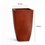 Maceta Malta Square Antique Rusty 42 x 76 Cm - Vassart