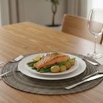 Individual Redondo de 38 cm Tejido Decorativo Color Café