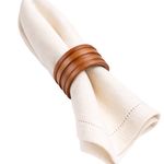 Set de 4 Anillos para Servilleta con Diseño Tallado Color Bronce