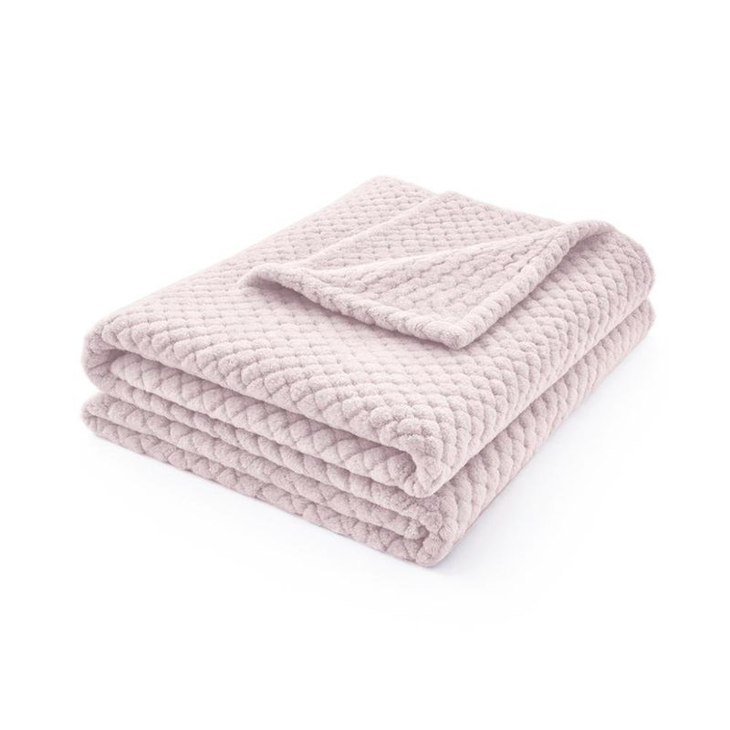 Throw Decorativo de 127 x 152 cm con Textura Suave Color Rosado