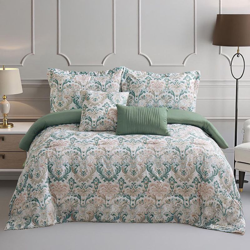 Set de 5 Piezas Edredón Mint Tamaño Queen