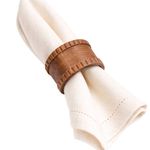 Set de 4 Anillos para Servilleta con Diseño Texturizado Color Bronce