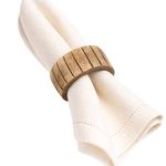 Set de 4 Anillos para Servilleta con Diseño Natural Color Dorado