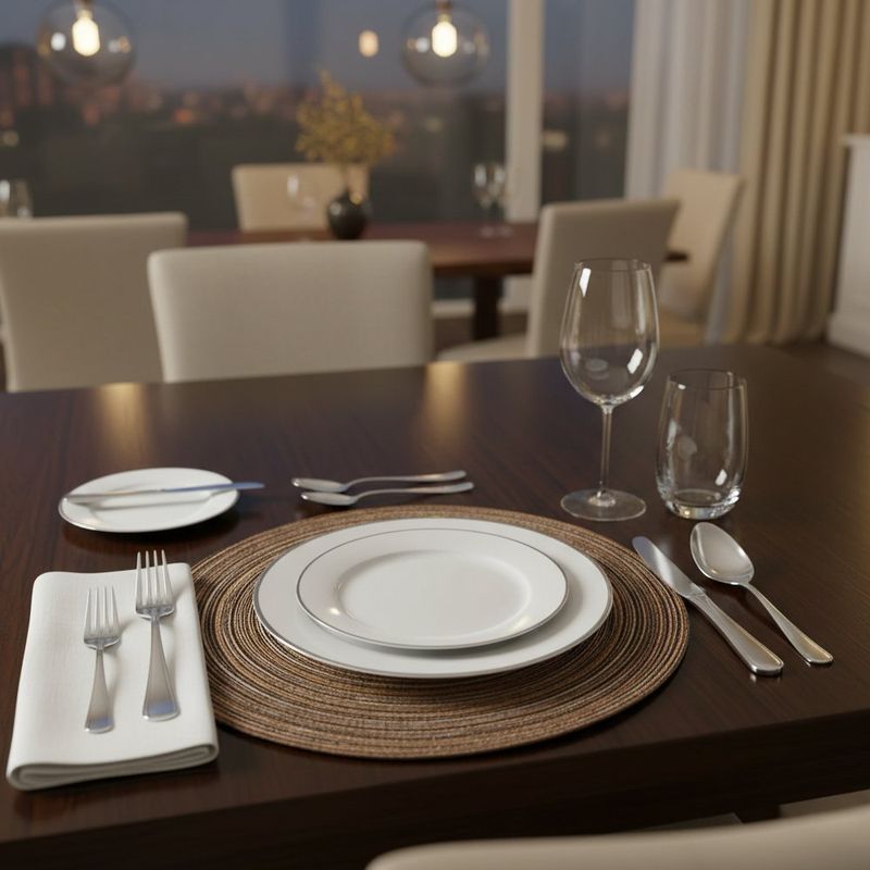 Individual Redondo de 38 cm Tejido Natural Color Café