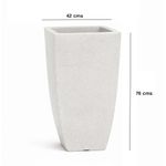 Maceta Malta Square Granit Piedra 42 x 76 Cm - Vassart