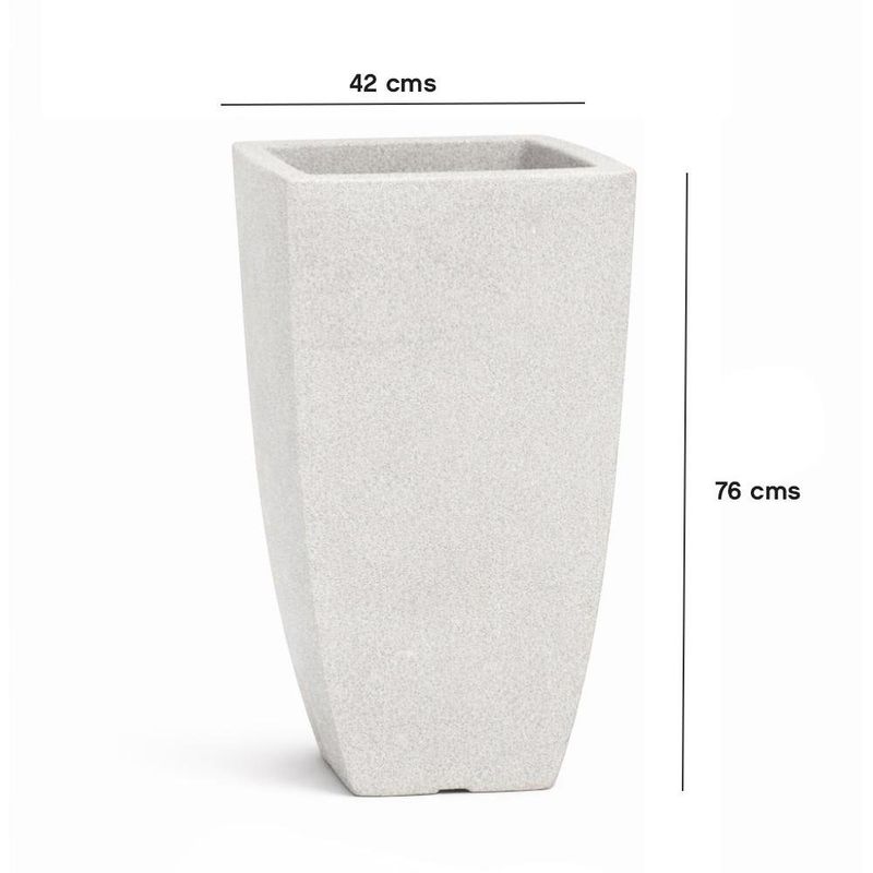 Maceta Malta Square Granit Piedra 42 x 76 Cm - Vassart