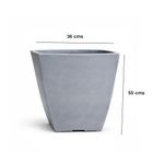 Maceta Malta Square Granit Piedra 36 x 55 Cm - Vassart