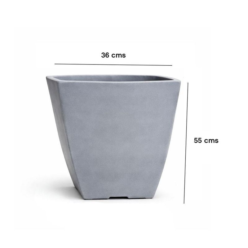 Maceta Malta Square Granit Piedra 36 x 55 Cm - Vassart