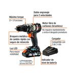 Rotomartillo Inalámbrico de 20 V Mandril de 1/2 plg