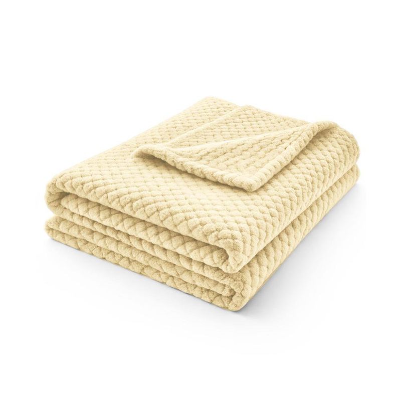 Throw Decorativo de 127 x 152 cm con Textura Suave Color Amarillo