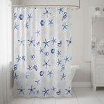 Cortina de PEVA con Ganchos para Baño de 177 x 183 cm Diseño Océano