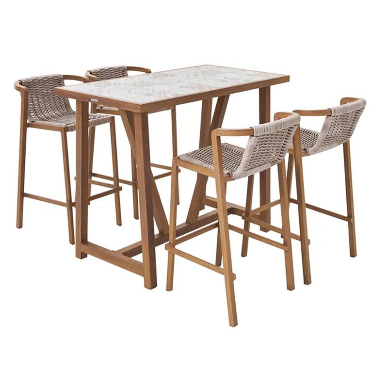 Mesa Comedor de Jardín Gaia de Aluminio 65.5 x 100 x 126 cm Color Marrón