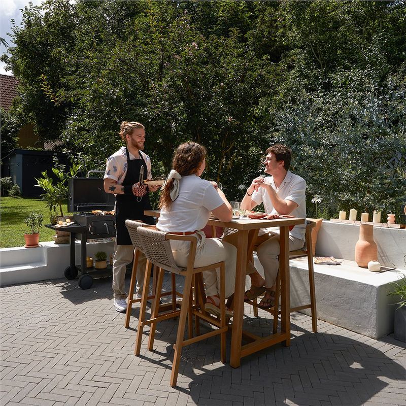 Mesa Comedor de Jardín Gaia de Aluminio 65.5 x 100 x 126 cm Color Marrón