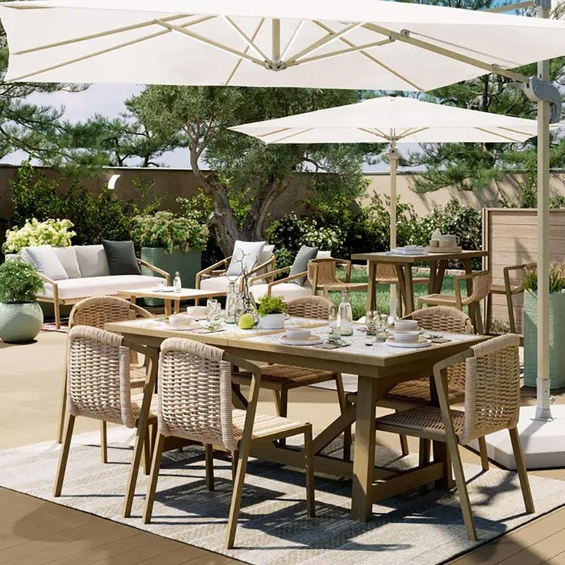 Mesa Comedor de Jardín Gaia de Aluminio 65.5 x 100 x 126 cm Color Marrón