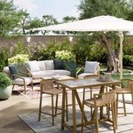 Mesa Comedor de Jardín Gaia de Aluminio 65.5 x 100 x 126 cm Color Marrón