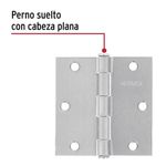 Bisagra Cuadrada de Acero Inoxidable Acabado Satín Cabeza Plana 3 Plg