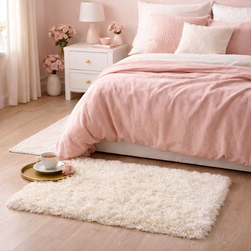 Alfombra Loop Color Crema de 50 x 80 Cm