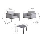 Set de Jardín Levo de Acero para 2 Personas Color Gris