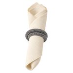 Set de 4 Anillos para Servilleta Color Plateado con Brillantes