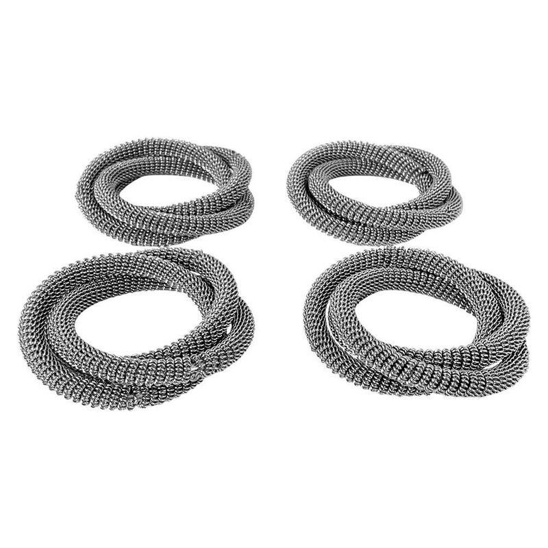 Set de 4 Anillos para Servilleta Color Plateado con Brillantes