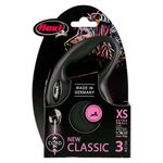 Correa Retráctil Flexi New Classic para Perro Color Negro Talla XS
