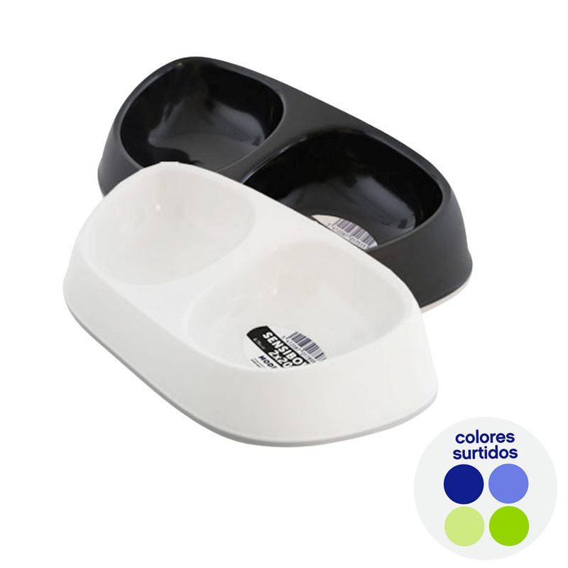 Plato Doble para Perro Sensibowl Antideslizante de 2 x 200 ml