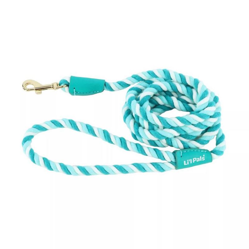 Correa Li'l Pals Mini Rope para Perro Color Aqua