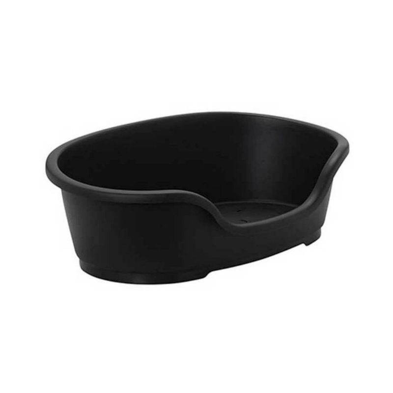 Cama Plástica Domus para Mascotas con Base Ventilada Large de 81 cm Color Negro