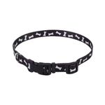 Collar Ajustable Pet Attire Negro con Huesos Blancos de 3/8 Plg