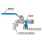 Chorro Tipo Bola Palanca Dual con Adaptador de Metal