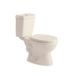 Sanitario de 2 Piezas Redondo Color Beige con Botón Push