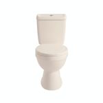 Sanitario de 2 Piezas Redondo Color Beige con Botón Push