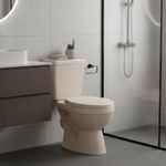 Sanitario de 2 Piezas Redondo Color Beige con Botón Push