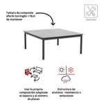 Mesa Auxiliar de Jardín Idunn de Aluminio y Composite de 85 x 85 cm