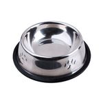 Plato para Perro de Acero Inoxidable con Base Antideslizante de 16 oz