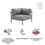 Sillón Esquinero de Jardín Idunn de Aluminio Color Negro 82 x 61 Cm