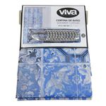 Cortina para Baño con Ganchos de PEVA de 177 x 183 cm Diseño Navy