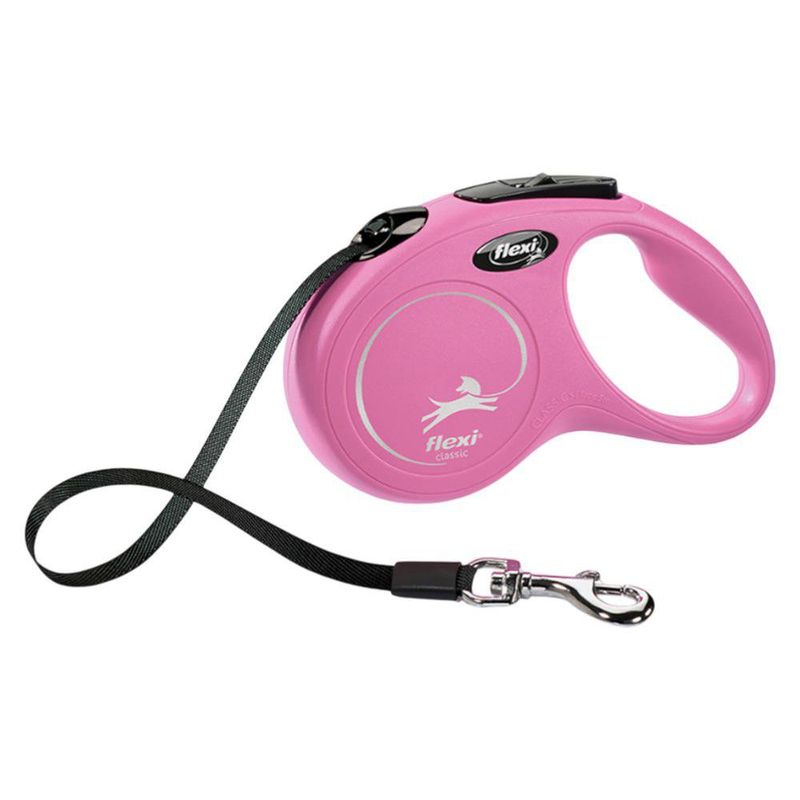 Correa Retráctil Flexi New Classic para Perro Color Rosa Talla XS