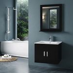 Vanity Aéreo con Espejo y Lavamanos Color Wengue