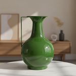 Jarrón Decorativo de Metal con Asa 24 x 14.8 x 38.5 cm en Color Verde