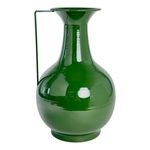 Jarrón Decorativo de Metal con Asa 24 x 14.8 x 38.5 cm en Color Verde