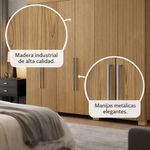 Armario Ita de 6 Puertas Color Café Textura Acanalada 47 x 230 x 223 Cm