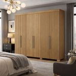 Armario Ita de 6 Puertas Color Café Textura Acanalada 47 x 230 x 223 Cm