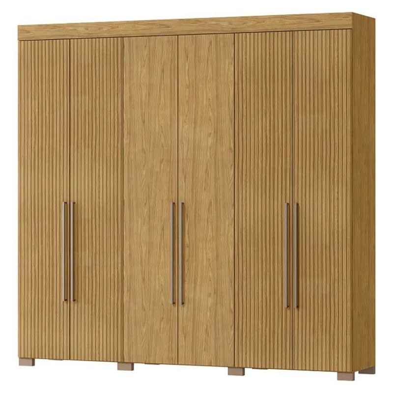 Armario Ita de 6 Puertas Color Café Textura Acanalada 47 x 230 x 223 Cm