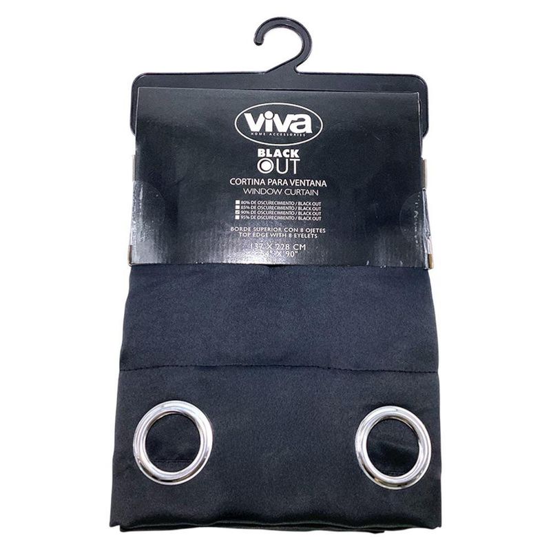 Cortina para Ventana Black Out Negro 137x228 Cm